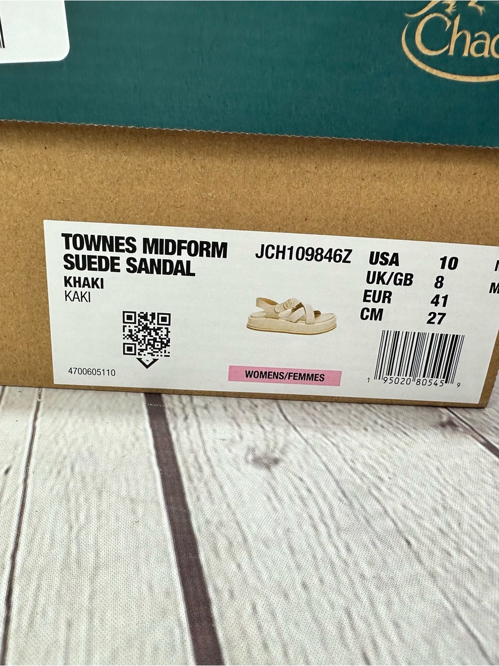 Chaco Townes Midform Suede Sandal — khaki women 10 gorpcore - Picture 7 of 9